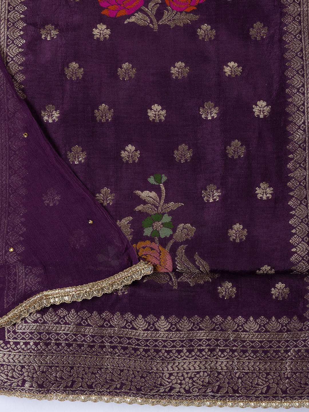 Woven Chanderi Unstitched Suit Piece With Dupatta
