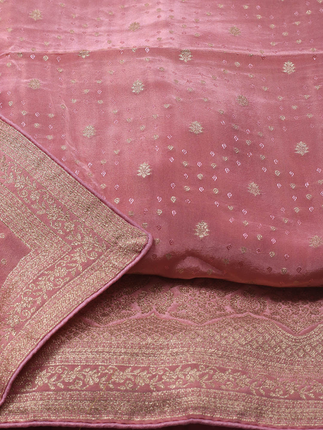 Embroidered Art Silk Unstitched Suit Piece With Dupatta