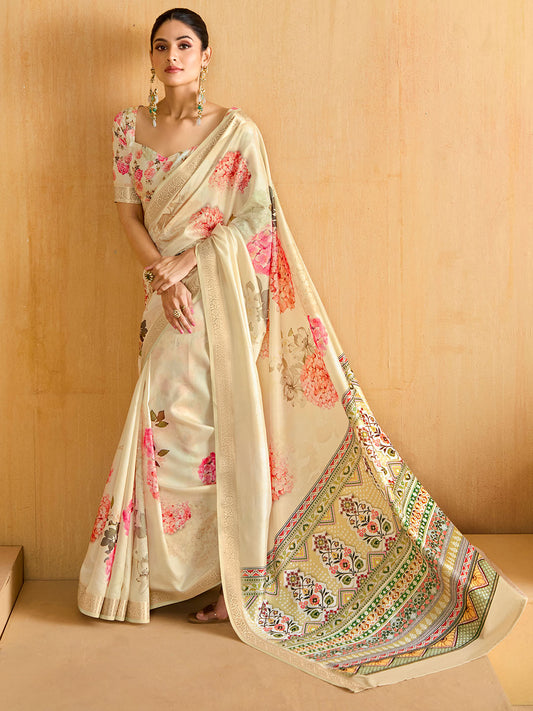 Digital Printed Art Silk Saree