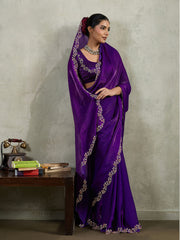 Embelished Satin Saree