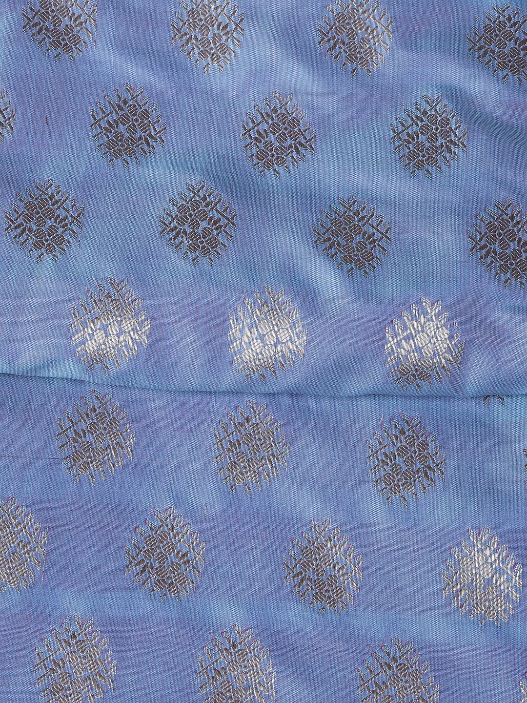 Floral Woven Booti Chanderi Unstitched Suit With Dupatta