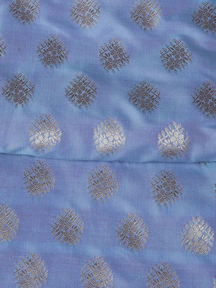 Floral Woven Booti Chanderi Unstitched Suit With Dupatta