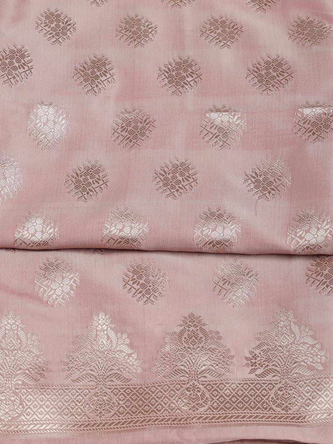 Floral Woven Booti Chanderi Unstitched Suit With Dupatta