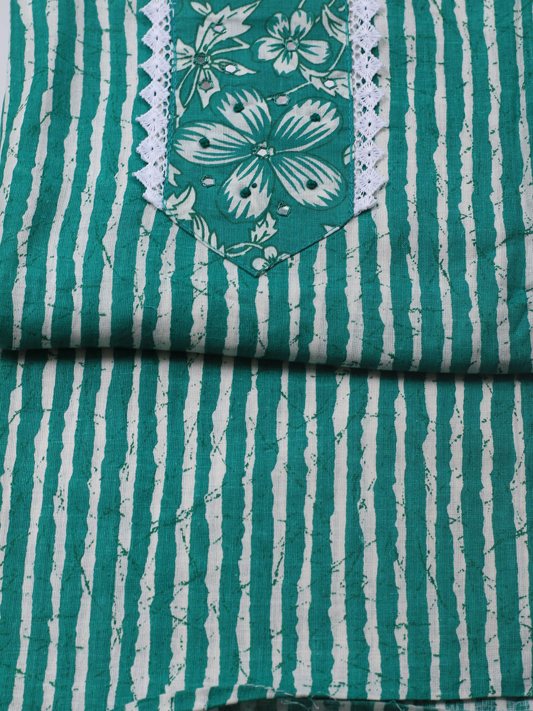 Printed Cotton Blend Unstitched Suit With Dupatta