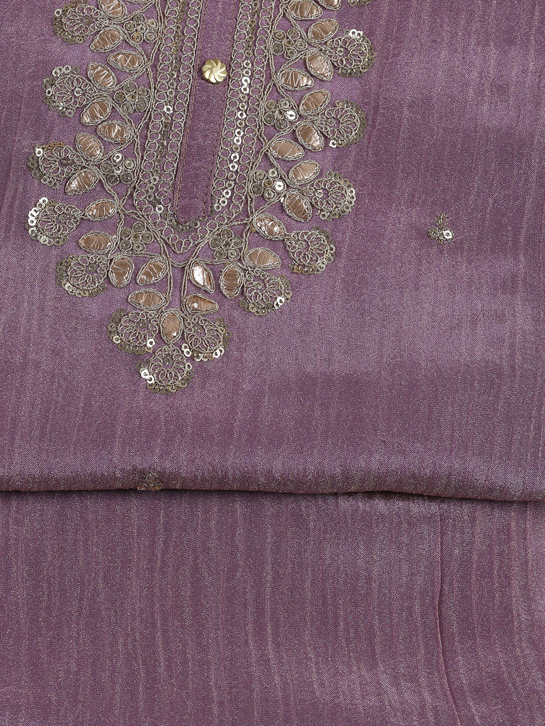 Neck Embroidered Tissue Unstitched Suit With Dupatta
