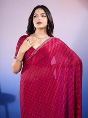 Stone Work Art Chiffon Saree