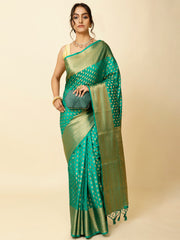 Zari Border Booti Woven Handloom Saree