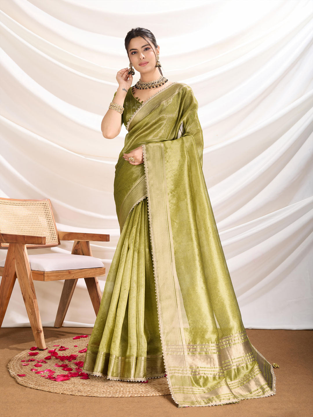 Woven Design Linen Blend Saree