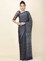 Printed Crepe Woven Saree