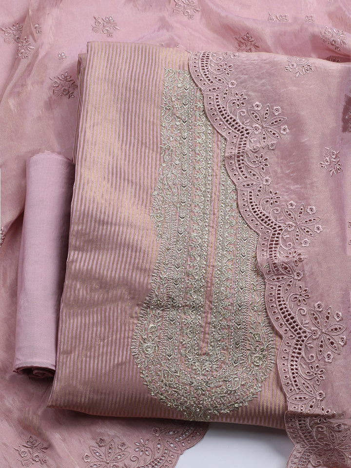 Banarasi Tissue Unstitched Suit With Dupatta