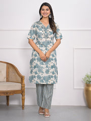 Digital Printed Muslin Kurta With Pants