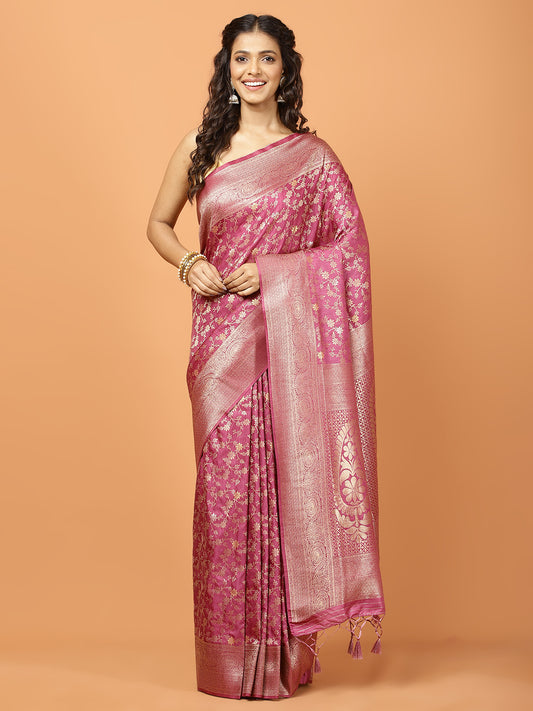 Zari Jaal Woven Art Silk Saree