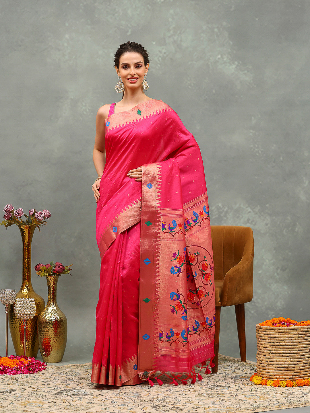 Embroidered Tussar Saree