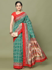 Bandhani Printed Art Silk Woven Saree