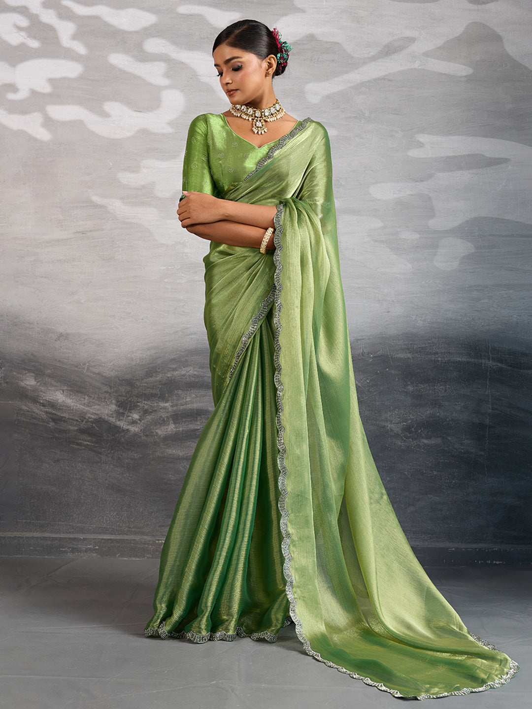 Woven Border Tissue Saree