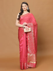 Resham Zari Border Art Silk Woven Saree