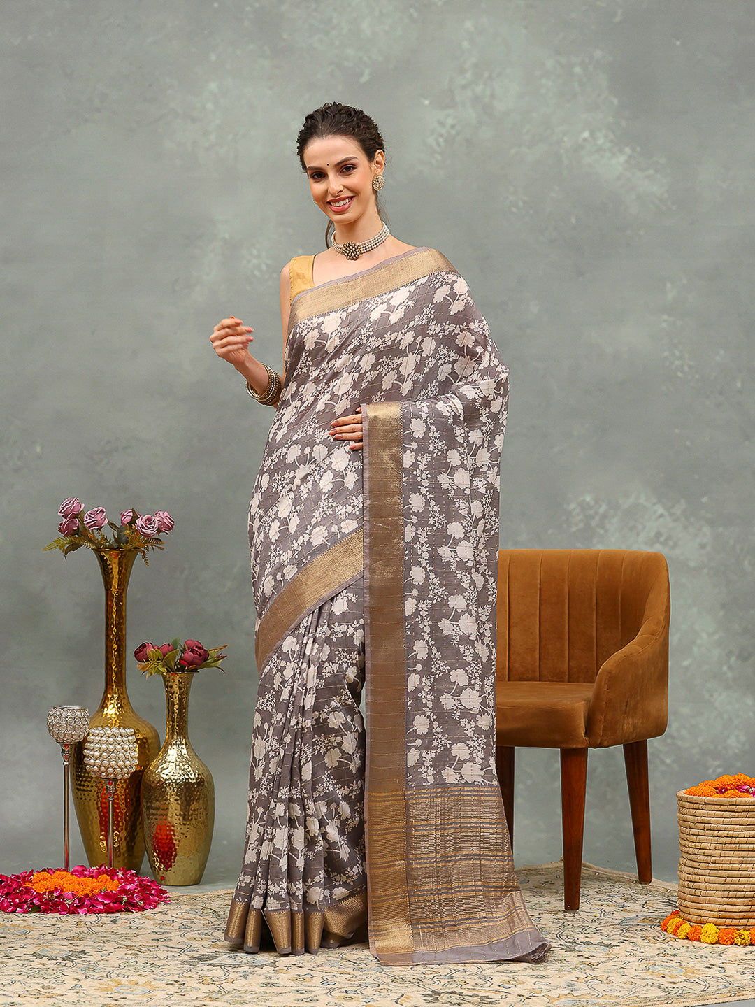 Digital Printed Art Silk Saree