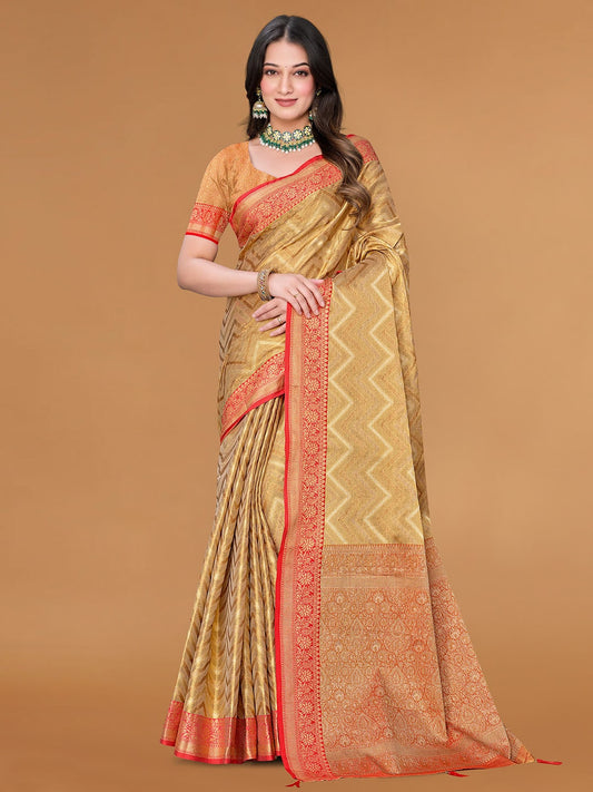 Zari Jaal Cotton Woven Saree