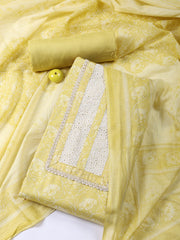 Printed Cotton Blend Unstitched Suit Piece With Dupatta