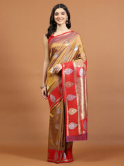 Zari Jaal Woven Art Silk Saree