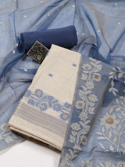 Jamdani Chanderi Unstitched Suit Piece With Dupatta