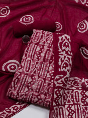 Printed Cotton Blend Unstitched Suit With Dupatta