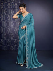 Stone Work Art Crepe Saree