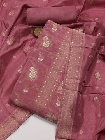 Woven Chanderi Unstitched Suit With Dupatta