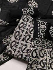 Printed Cotton Blend Unstitched Suit With Dupatta