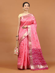 Woven Border Booti Art Silk Saree