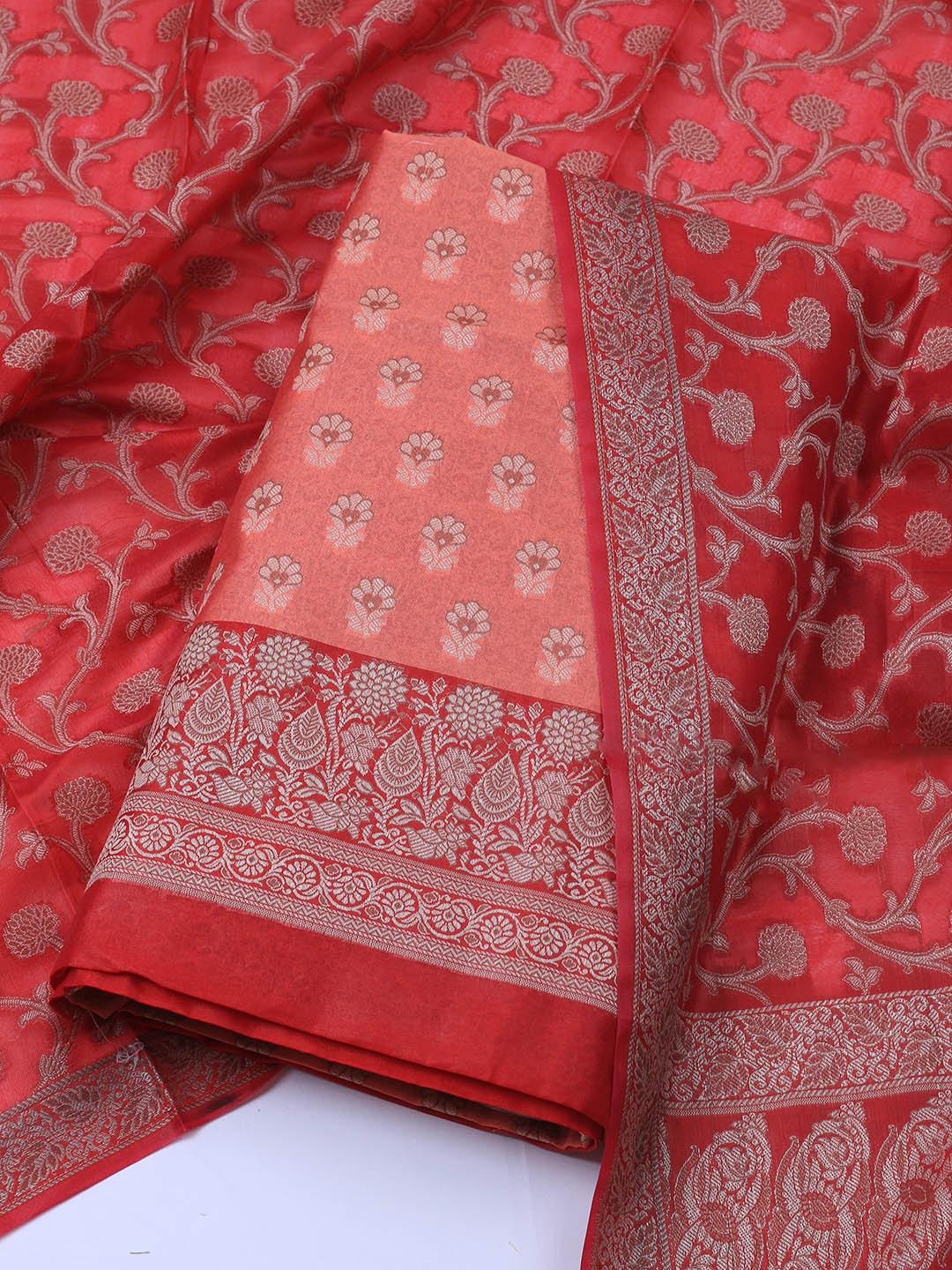 Banarasi Chanderi Unstitched Suit With Dupatta