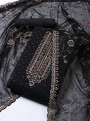 Embroidered Organza Unstitched Suit Piece With Dupatta