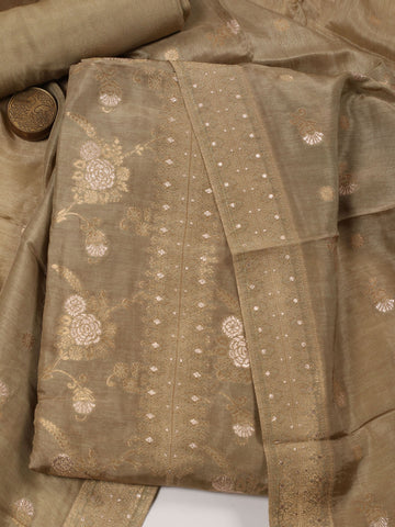 Woven Chanderi Unstitched Suit With Dupatta