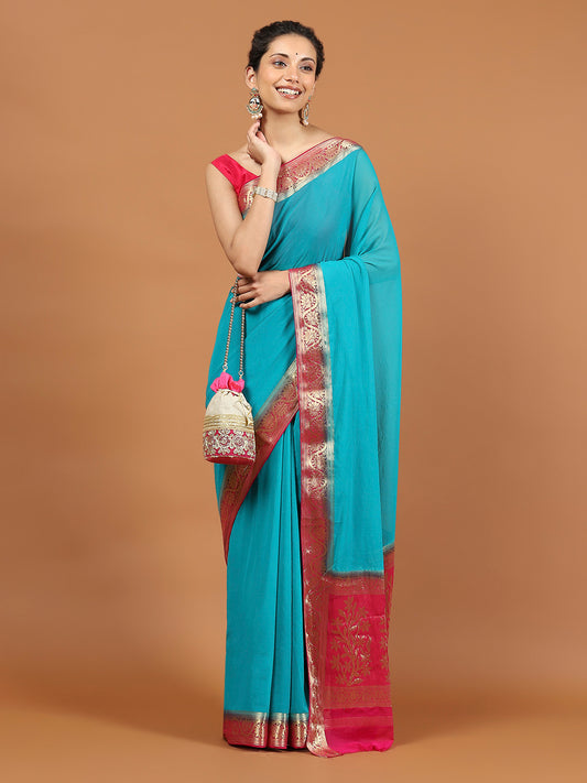 Zari Border Woven Art Silk Saree