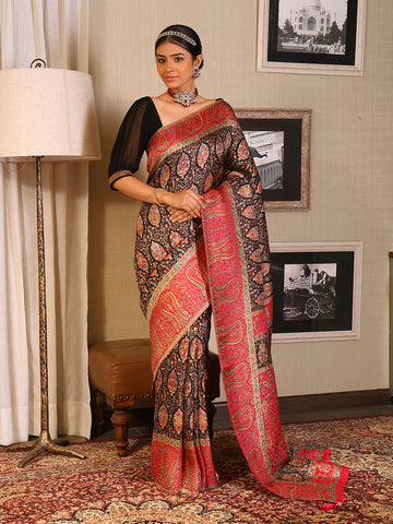 Meenakari Printed Work Handloom Saree