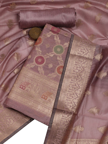 Woven Chanderi Unstitched Suit With Dupatta