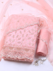 Embroidered Chiffon Unstitched Suit With Dupatta