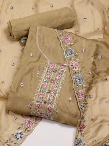 Embroidery Georgette Unstitched Suit Material Dupatta