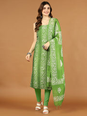 Neck Patti Printed Cotton Unstitched Suit Piece With Dupatta