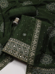 Woven Art Silk Unstitched Suit Piece With Dupatta