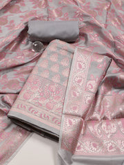 Woven Chanderi Unstitched Suit Piece With Dupatta