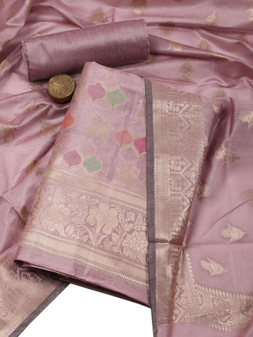 Woven Chanderi Unstitched Suit With Dupatta