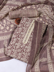 Neck Patti Cotton Blend Unstitched Suit With Dupatta
