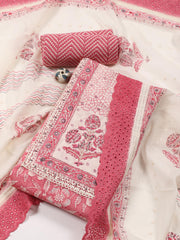 Printed Cotton Blend Unstitched Suit Piece With Dupatta