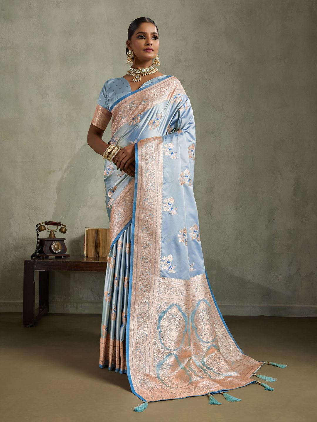 Woven Design Satin Silk Saree
