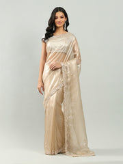Sequence Embroidery Tissue Saree