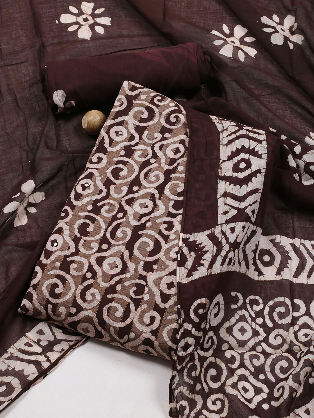 Printed Cotton Blend Unstitched Suit With Dupatta
