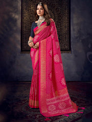 Bandhani Print Art Silk Woven Saree