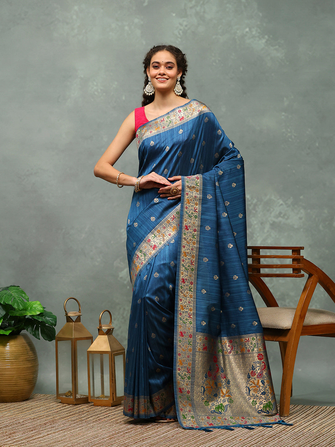 Woven Border Art Silk Saree