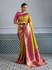 Woven Design Meenakari Kanjivaram Silk Saree